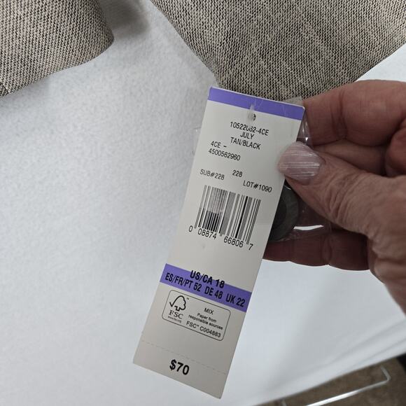 Black Label by Evan Picone Jacket Blazer sz 18 Tan Tweed Pockets Lined Career - Picture 8 of 13